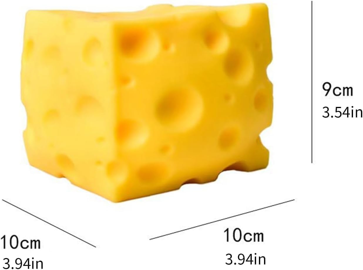 10cm Giant Cheese Squishy Toy.Slow-Rebound Shapeable Squeeze Ball. Realistic Sensory Fidget Toy.Sensory Fidget Toy for Stress Relief. Anxiety Relief Gift for Adults - Image 4