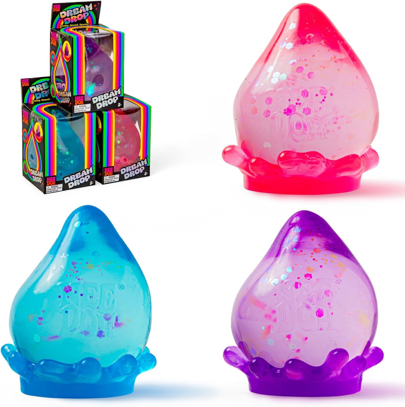 Schylling NeeDoh Dream Drop - Sensory Squeeze Toy with Dreamy Smooth Squeeze - 3 Tall - Color May Vary (Pack of 1)