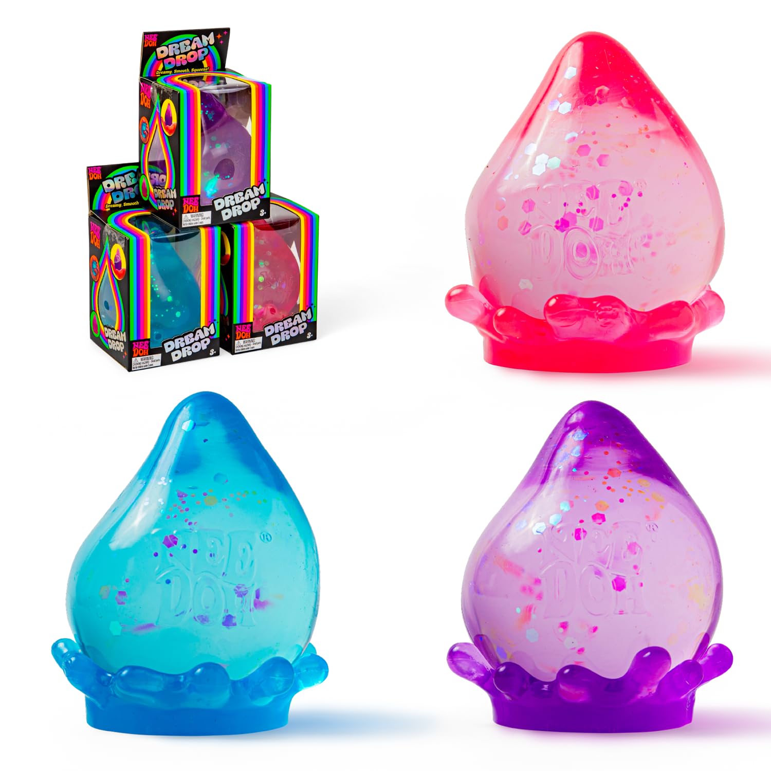 Schylling NeeDoh Dream Drop - Sensory Squeeze Toy with Dreamy Smooth Squeeze - 3 Tall - Color May Vary (Pack of 1) - Image 9